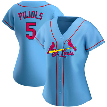 Albert Pujols Women's Authentic St. Louis Cardinals Light Blue Alternate Jersey