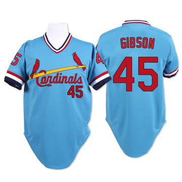 Bob Gibson Men's Authentic St. Louis Cardinals Blue Throwback Jersey