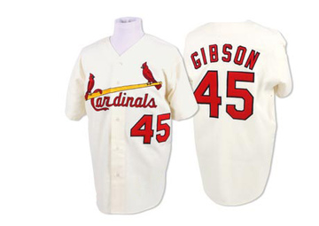 Bob Gibson Men's Authentic St. Louis Cardinals Cream Throwback Jersey