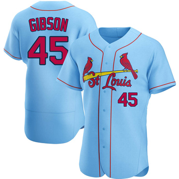 Bob Gibson Men's Authentic St. Louis Cardinals Light Blue Alternate Jersey