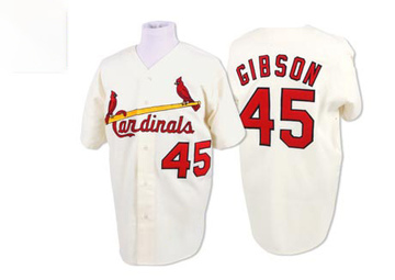 Bob Gibson Men's Replica St. Louis Cardinals Cream Throwback Jersey