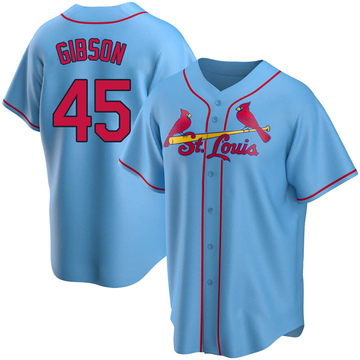 Bob Gibson Men's Replica St. Louis Cardinals Light Blue Alternate Jersey