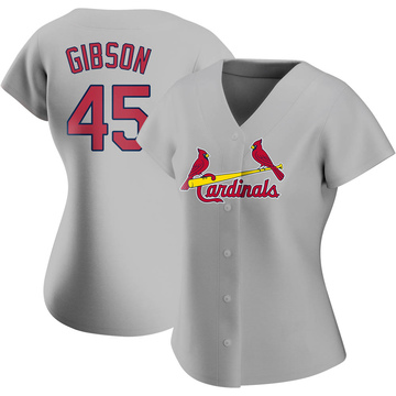 Bob Gibson Women's Authentic St. Louis Cardinals Gray Road Jersey