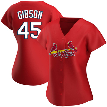 Bob Gibson Women's Authentic St. Louis Cardinals Red Alternate Jersey