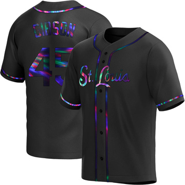 Bob Gibson Youth Replica St. Louis Cardinals Black Holographic Alternate Jersey