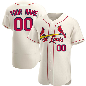 Custom Men's Authentic St. Louis Cardinals Cream Alternate Jersey