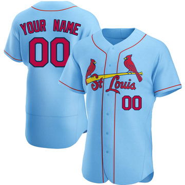 Custom Men's Authentic St. Louis Cardinals Light Blue Alternate Jersey