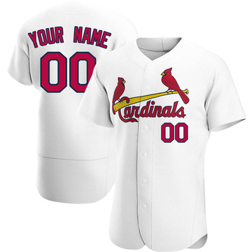 Custom Men's Authentic St. Louis Cardinals White Home Jersey