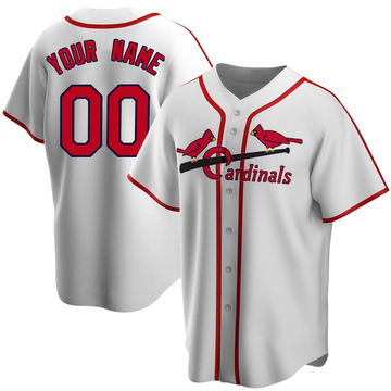 Custom Men's St. Louis Cardinals White Home Cooperstown Collection Jersey