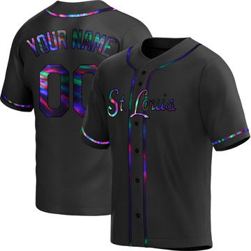 Custom Youth Replica St. Louis Cardinals Black Holographic Alternate Jersey