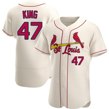John King Men's Authentic St. Louis Cardinals Cream Alternate Jersey
