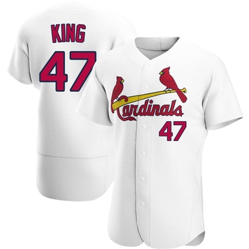 John King Men's Authentic St. Louis Cardinals White Home Jersey