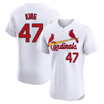 John King Men's Elite St. Louis Cardinals White Home Jersey