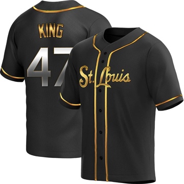 John King Men's Replica St. Louis Cardinals Black Golden Alternate Jersey