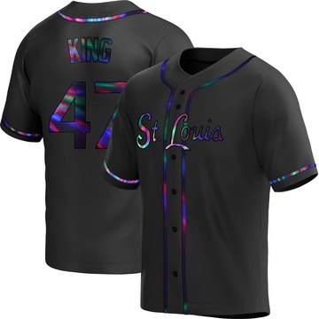 John King Men's Replica St. Louis Cardinals Black Holographic Alternate Jersey