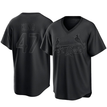 John King Men's Replica St. Louis Cardinals Black Pitch Fashion Jersey