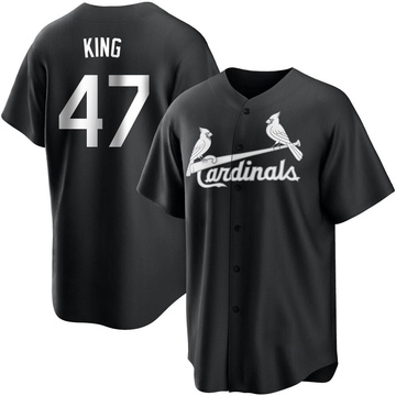 John King Men's Replica St. Louis Cardinals Black/White Jersey