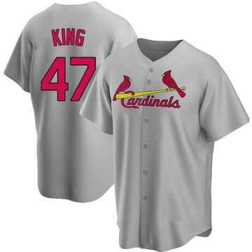 John King Men's Replica St. Louis Cardinals Gray Road Jersey