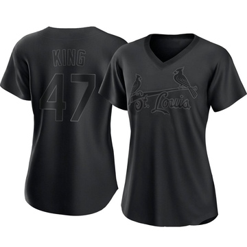 John King Women's Authentic St. Louis Cardinals Black Pitch Fashion Jersey