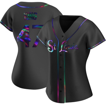 John King Women's Replica St. Louis Cardinals Black Holographic Alternate Jersey