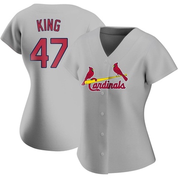 John King Women's Replica St. Louis Cardinals Gray Road Jersey