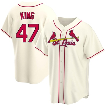 John King Youth Replica St. Louis Cardinals Cream Alternate Jersey