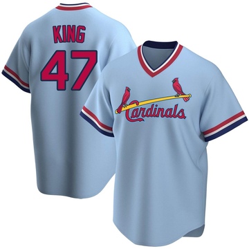 John King Youth Replica St. Louis Cardinals Light Blue Road Cooperstown Collection Jersey