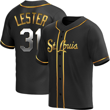 Jon Lester Men's Replica St. Louis Cardinals Black Golden Alternate Jersey