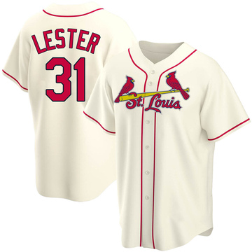 Jon Lester Men's Replica St. Louis Cardinals Cream Alternate Jersey