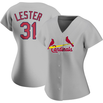Jon Lester Women's Authentic St. Louis Cardinals Gray Road Jersey