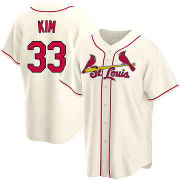 Kwang Hyun Kim Men's Replica St. Louis Cardinals Cream Alternate Jersey