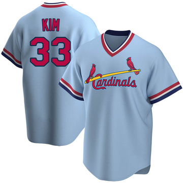 Kwang Hyun Kim Men's Replica St. Louis Cardinals Light Blue Road Cooperstown Collection Jersey