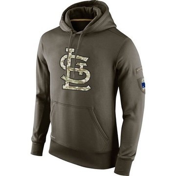 Men's St. Louis Cardinals Olive Salute To Service KO Performance Hoodie