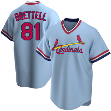 Michael Brettell Men's Replica St. Louis Cardinals Light Blue Road Cooperstown Collection Jersey