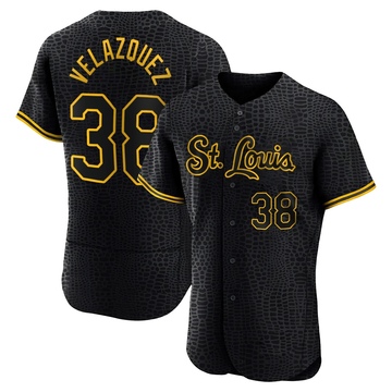 Nelson Velazquez Men's Authentic St. Louis Cardinals Black Snake Skin City Jersey