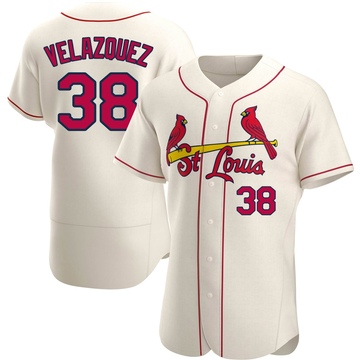 Nelson Velazquez Men's Authentic St. Louis Cardinals Cream Alternate Jersey