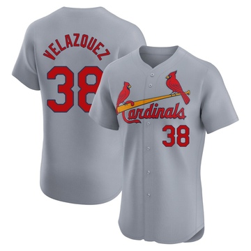 Nelson Velazquez Men's Elite St. Louis Cardinals Gray Road Jersey