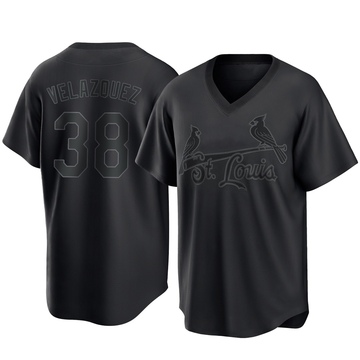 Nelson Velazquez Men's Replica St. Louis Cardinals Black Pitch Fashion Jersey