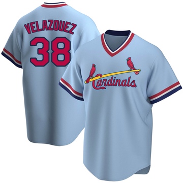 Nelson Velazquez Men's Replica St. Louis Cardinals Light Blue Road Cooperstown Collection Jersey