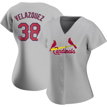 Nelson Velazquez Women's Authentic St. Louis Cardinals Gray Road Jersey