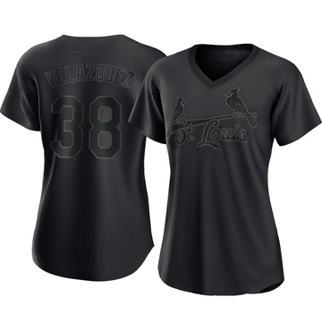 Nelson Velazquez Women's Replica St. Louis Cardinals Black Pitch Fashion Jersey