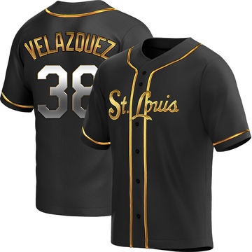 Nelson Velazquez Youth Replica St. Louis Cardinals Black Golden Alternate Jersey