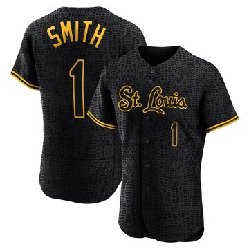 Ozzie Smith Men's Authentic St. Louis Cardinals Black Snake Skin City Jersey