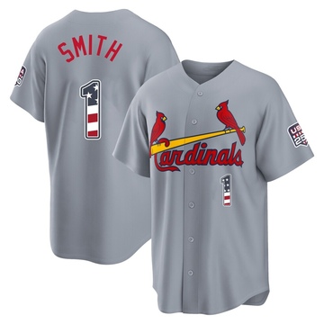 Ozzie Smith Men's Limited St. Louis Cardinals Gray USA 250 Fourth Of July Road Stadium Jersey