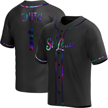 Ozzie Smith Men's Replica St. Louis Cardinals Black Holographic Alternate Jersey