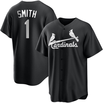 Ozzie Smith Men's Replica St. Louis Cardinals Black/White Jersey