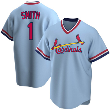 Ozzie Smith Men's Replica St. Louis Cardinals Light Blue Road Cooperstown Collection Jersey