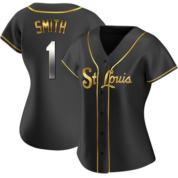 Ozzie Smith Women's Replica St. Louis Cardinals Black Golden Alternate Jersey