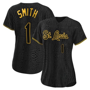 Ozzie Smith Women's Replica St. Louis Cardinals Black Snake Skin City Jersey