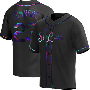 Ted Simmons Men's Replica St. Louis Cardinals Black Holographic Alternate Jersey